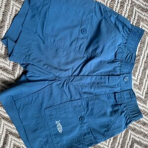 AFTCO Blue Cargo Shorts with Relaxed Fit